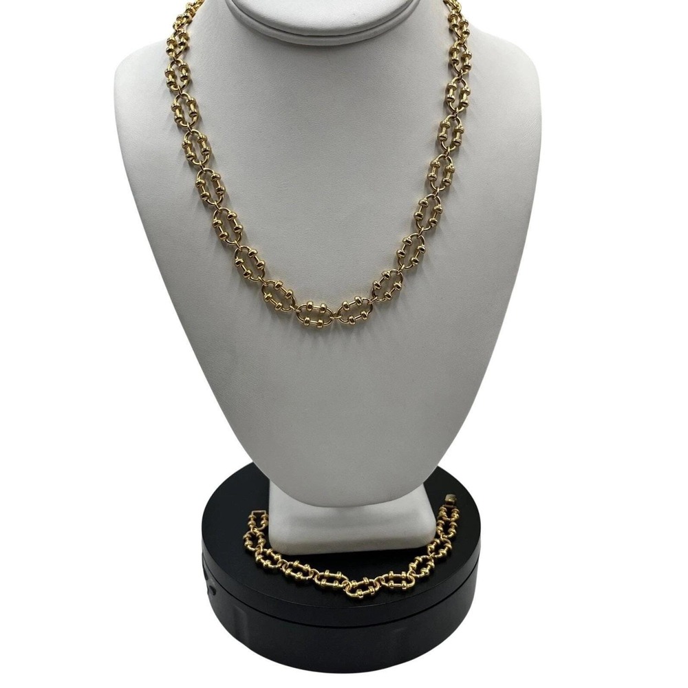 AVON VTG‎ Necklace & Bracelet Set Gold Tone Chain Estate Cable Clip Link Retro